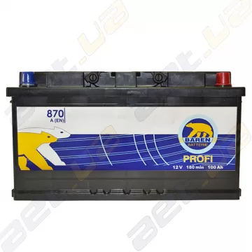 Автомобильный аккумулятор Baren Profi 100Ah R+ 870A