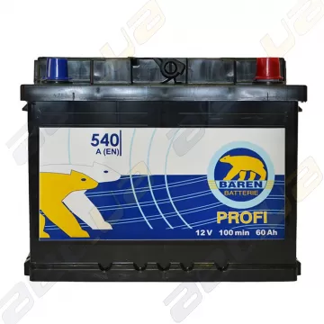 Автомобильный аккумулятор Baren Profi 60Ah R+ 540A