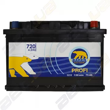 Автомобильный аккумулятор Baren Profi 75Ah R+ 720A