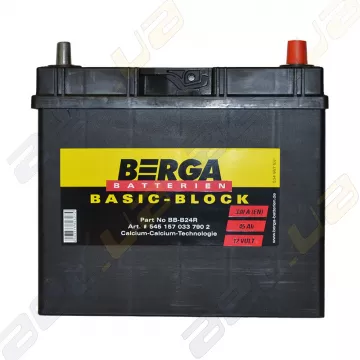 Автомобільний акумулятор Berga Basic 45Ah JR+ 330A (тонка клема)