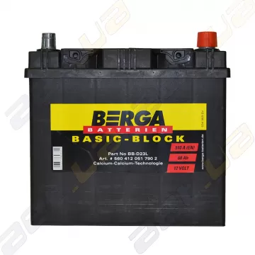 Автомобильный аккумулятор Berga Basic 60Ah JR+ 510A (EN)