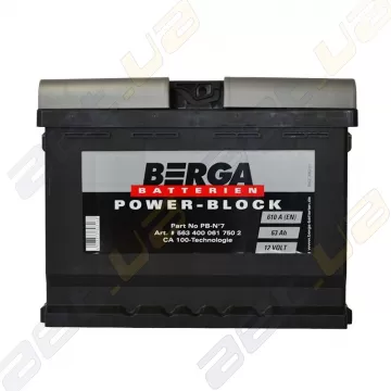 Автомобільний акумулятор Berga Power 63Ah R+ 610A (EN)