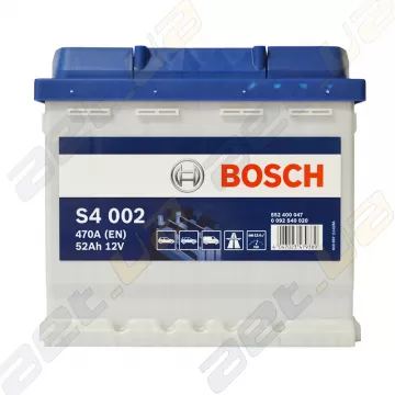 Акумулятор Bosch S4 Silver 52Ah R+ 470A (EN) 0092S40020