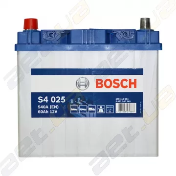 Аккумулятор Bosch S4 Silver 60Ah JL+ 540A (EN)