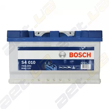 Акумулятор Bosch S4 010 80Ah R+ 740A 0092S40100 (низькобазовий)