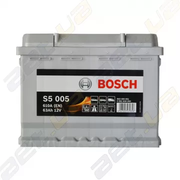 Акумулятор Bosch S5 005 63Ah R+ 610A 0092S50050