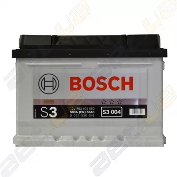 Акумулятор Bosch S3 004 53Ah R+ 500A 0092S30041 (низькобазовий)