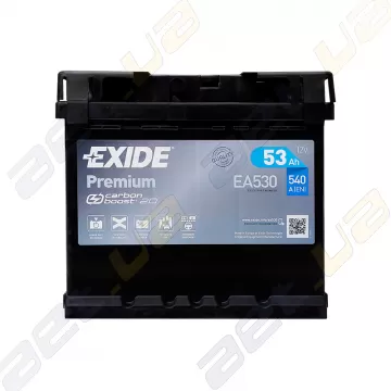 Аккумулятор Exide Premium Carbon Boost 2.0 53Ah R+ 540A EA530