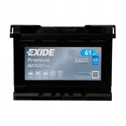 Акумулятор Exide Premium Carbon Boost 2.0 61Ah R+ 600A EA612 низькобазовий