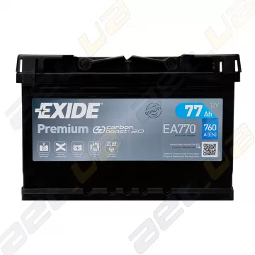 Аккумулятор Exide Premium Carbon Boost 2.0 77Ah R+ 760A EA770