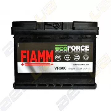 Акумулятор автомобільний Fiamm Ecoforce AGM Start-Stop 60Ah R+ 680A (VR680) (7906199)