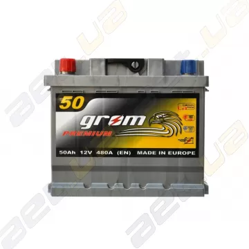 Аккумулятор Grom Premium 50Ah L+ 480A (низкобазовый)