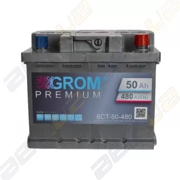 Акумулятор Grom 50Ah R+ 480A (низкобазовый)