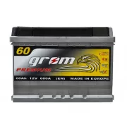 Акумулятор Grom Premium 60Ah L+ 600A (низкобазовый)