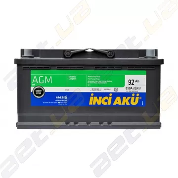 Акумулятор автомобільний INCI-AKU AGM Start&Stop 92ah R+ 850a 