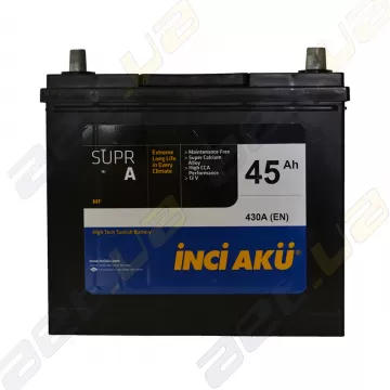 Акумулятор автомобільний INCI-AKU Supr A 45Ah JR+ 430A (тонка клема)