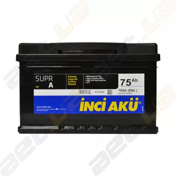 Акумулятор автомобільний INCI-AKU Supr A 75Ah R+ 700A (низькобазовий)