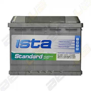 Аккумулятор автомобильный Ista Standard 60Ah R+ 540A (EN)