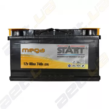Акумулятор Mega Start 80Ah R+ 740A (низкобазовый)
