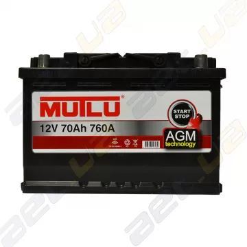 Аккумулятор Mutlu AGM Start-Stop 70Ah R+ 760A AGM.L3.70.076.A