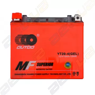 Мото акумулятор Outdo (YT20-4) gel 12V 18Ah L+