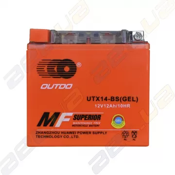 Мото акумулятор Outdo (UTX14-BS) gel 12V 12Ah L+