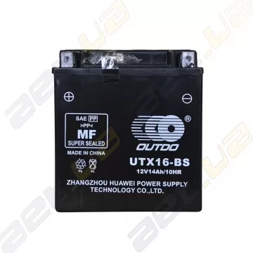 Мото акумулятор Outdo (UTX16-BS) 12V 14Ah L+