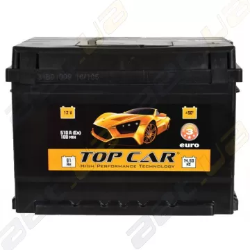 Аккумулятор TOP CAR 61Ah R+ 510A (низкобазовый)