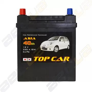 Акумулятор TOP CAR Asia 40Ah JL+ 330A (тонка клема)