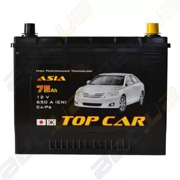 Аккумулятор TOP CAR Asia 75Ah JR+ 650A