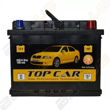 Аккумулятор TOP CAR 62Ah R+ 530A