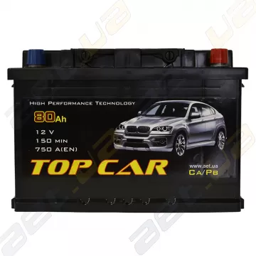 Аккумулятор TOP CAR 80Ah R+ 750A