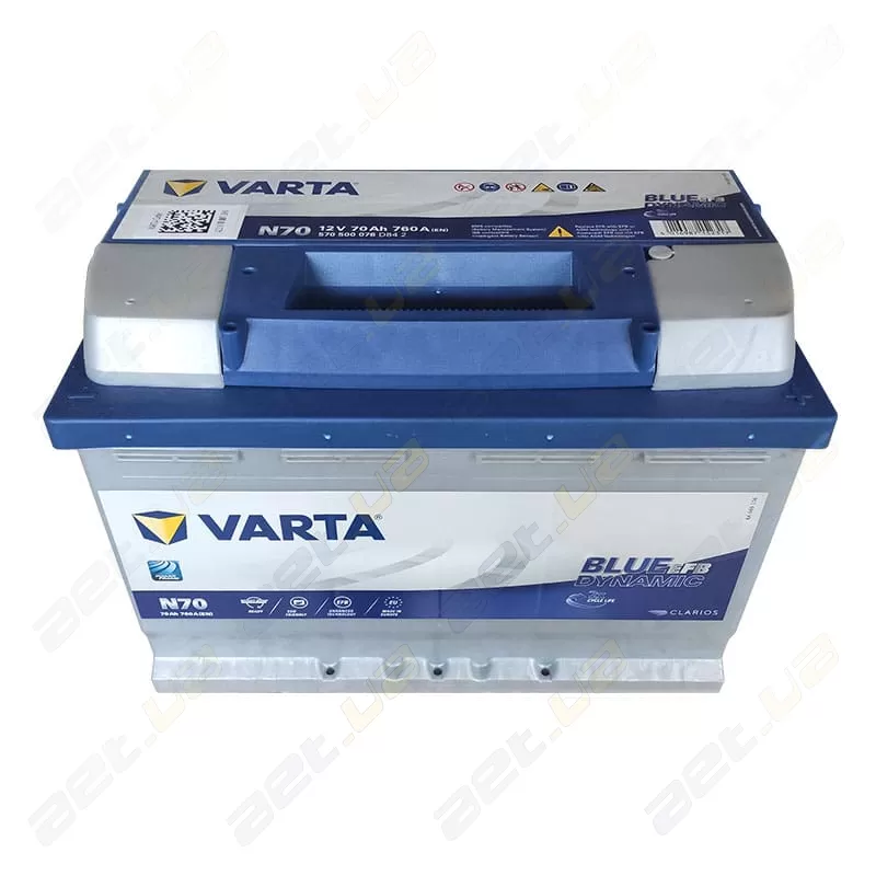 Аккумулятор Varta Blue Dynamic Start-Stop EFB (N70) 70Ah R+ 760A