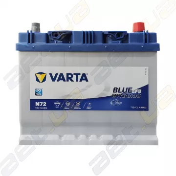 Аккумулятор автомобильный Varta Blue Dynamic Start-Stop EFB (N72) 72Ah JR+ 760A