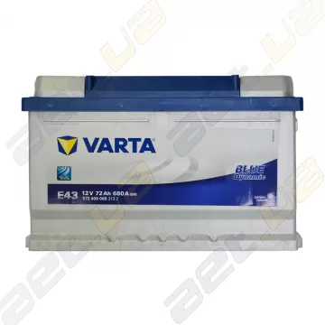 Акумулятор Varta BLUE Dynamic 72Ah R+ 680A (EN) (низкобазовый)