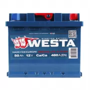 Автомобільний акумулятор WESTA 50Ah R+ 480A (низкобазовый)