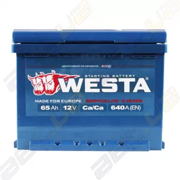 Автомобільний акумулятор WESTA 65Ah R+ 640A Автомобільний акумулятор WESTA 65Ah R+ 640A