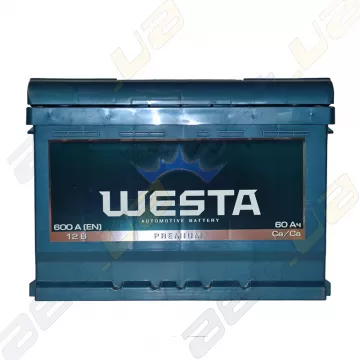 Автомобільний акумулятор WESTA 60Ah L+ 600A (низкобазовый)
