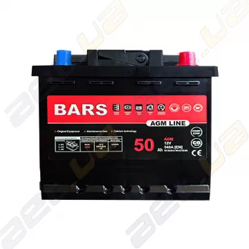 Аккумулятор Bars AGM LINE 50Ah 540A (EN) R+ Start/Stop