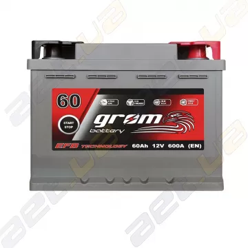 Аккумулятор Grom Battery 60Ah 600A R+ (EN) EFB