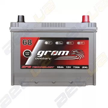Акумулятор Grom Battery 68Ah 730A JR+ (EN) EFB
