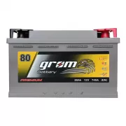 Аккумулятор Grom Battery 80Ah R+ 740A (EN) низкобазовый