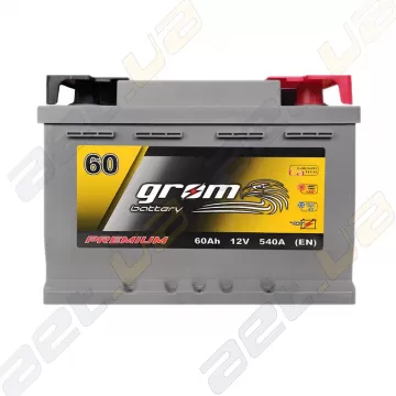 Аккумулятор Grom Battery 60Ah R+ 540A (EN) низкобазовый