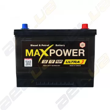 Автомобільний акумулятор MaxPower 72Ah JR+ 640A Ultra