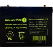Аккумулятор гелевый Powerbat CBE GEL 12v 75Ah (75-12)