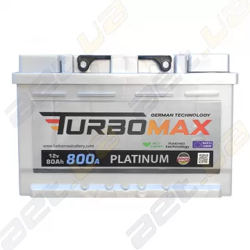 Автомобильный аккумулятор TurboMax Platinum 80Ah R+ 800A