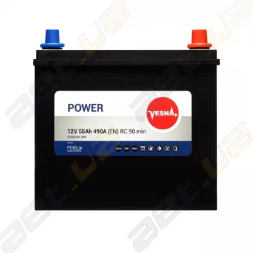 Автомобильные аккумуляторы Vesna Power 12V 55Ah JR+ 490A PO55JA
