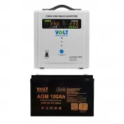 ИБП VOLT Polska SINUS PRO 1500E 1050Вт + Volt Polska AGM VRLA 12v 100Ah (AGM-100)