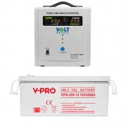 ИБП VOLT Polska SINUS PRO 1500E 1050Вт + Volt Polska V-PRO Premium VPG 220-12 GEL VRLA 12v 220Ah
