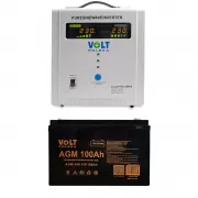 ИБП VOLT Polska SINUS PRO 2000E 1250Вт / 2000VA + Volt Polska AGM VRLA 12v 100Ah (AGM-100)